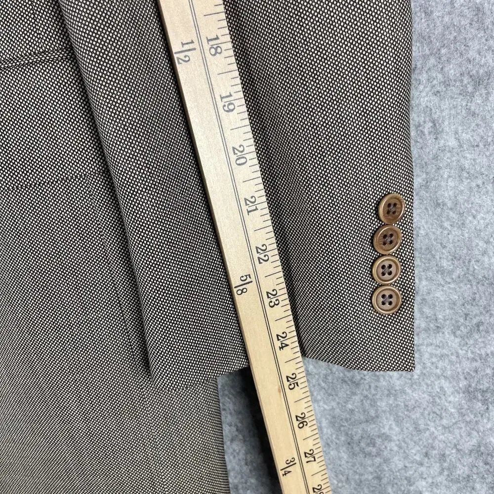 Daniel Cremieux Loro Piana Wool Blazer Sport Coat Mens 42R Brown Geometric USA‎